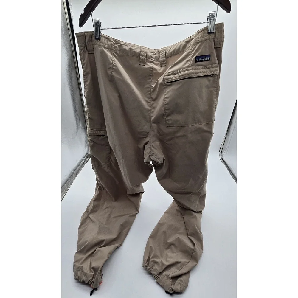 Patagonia Mens Size 36 Nylon Hiking Cargo Pants Tan Cuffed Hem Outdoor